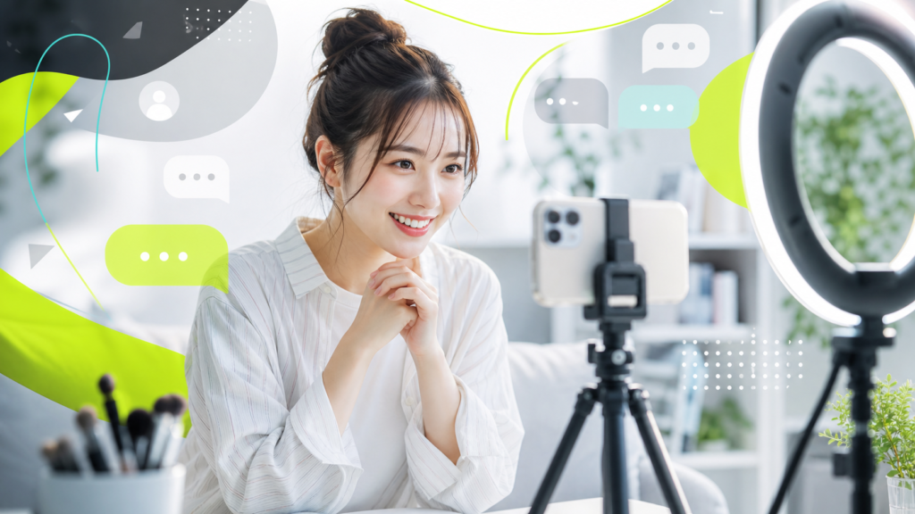 TikTok LIVE初心者が配信準備をするイメージ